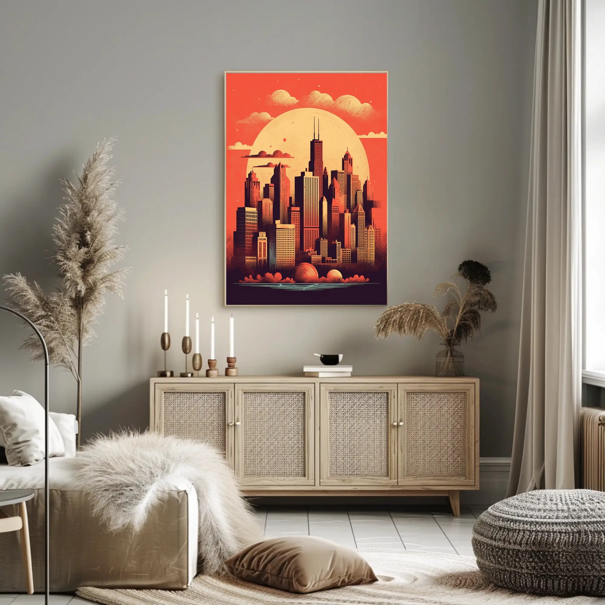 Vibrant Urban Skyline Poster