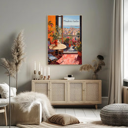 Madras India Balcony View with Cozy Seating Poster