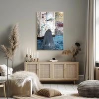 Victorian Elegance: Woman with Feathered Hat Artistic Poster