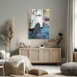 Victorian Elegance: Woman with Feathered Hat Artistic Poster