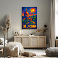 Georgia State Capitol Vibrant Poster