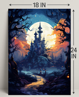 Enchanted Castle Under The Moon Poster