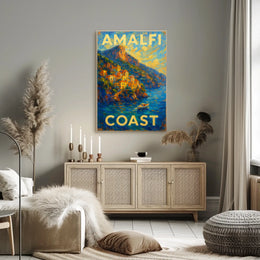 Amalfi Coast Poster Wall Art Coastal Decor Italy 18x24 Inches