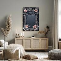 Gothic Romance Bat and Roses Poster