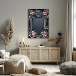 Gothic Romance Bat and Roses Poster