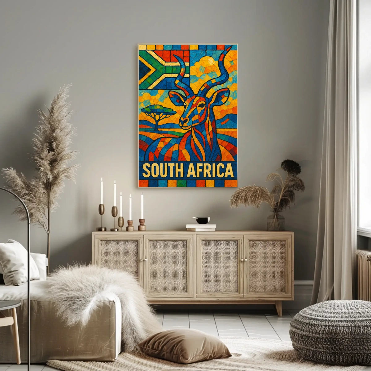South Africa Vibrant Wildlife Poster