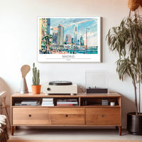 Vibrant Madrid Skyline Poster PosterGoat