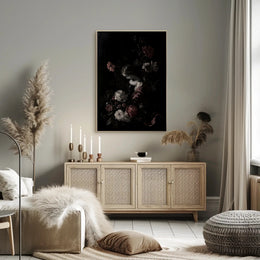 Serene Renaissance Woman Floral Artistry Poster PosterGoat