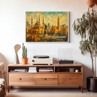 Lebanon Architectural Splendor Mediterranean Cityscape Heritage Photography Realism Art Nouveau Poster