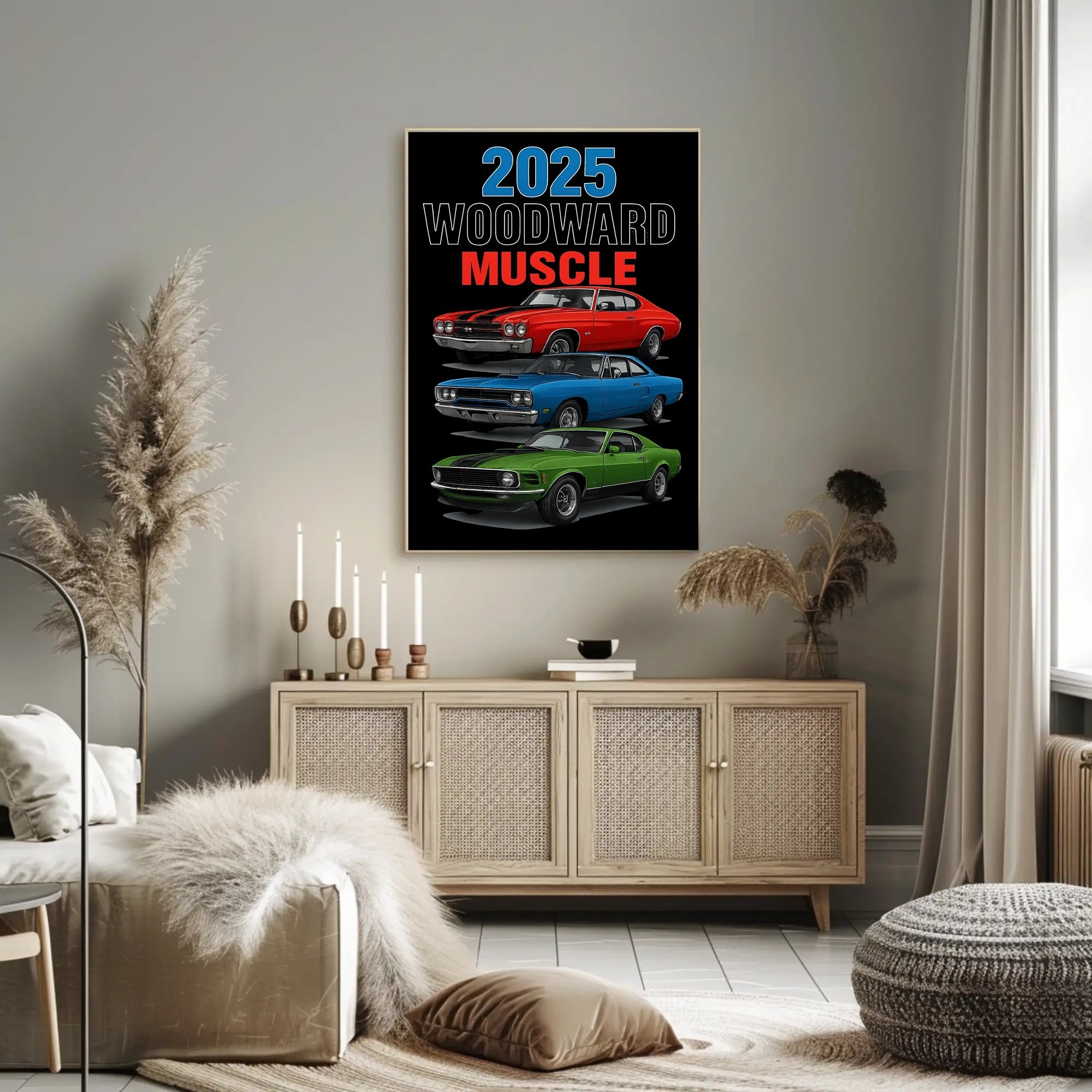 2025 Woodward Muscle Classic American Cars Poster