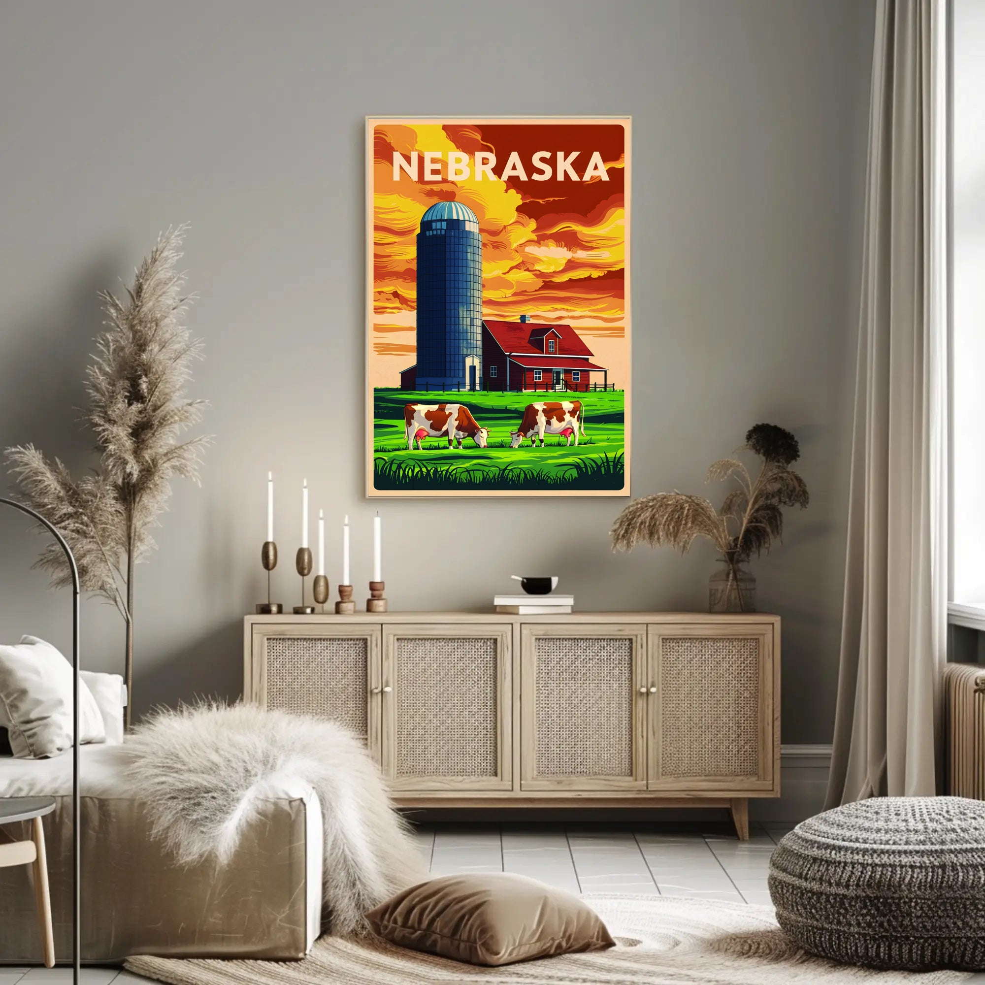 Nebraska Farm Scene Poster