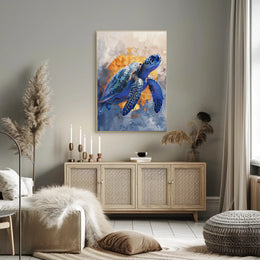 Majestic Sea Turtle Art Print Poster for Home Decor and Beach Lovers PosterGoat