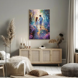 Vibrant Abstract Cityscape Art Deco Poster