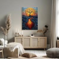 Mosaic Tree of Serenity Art in Artistic Poster