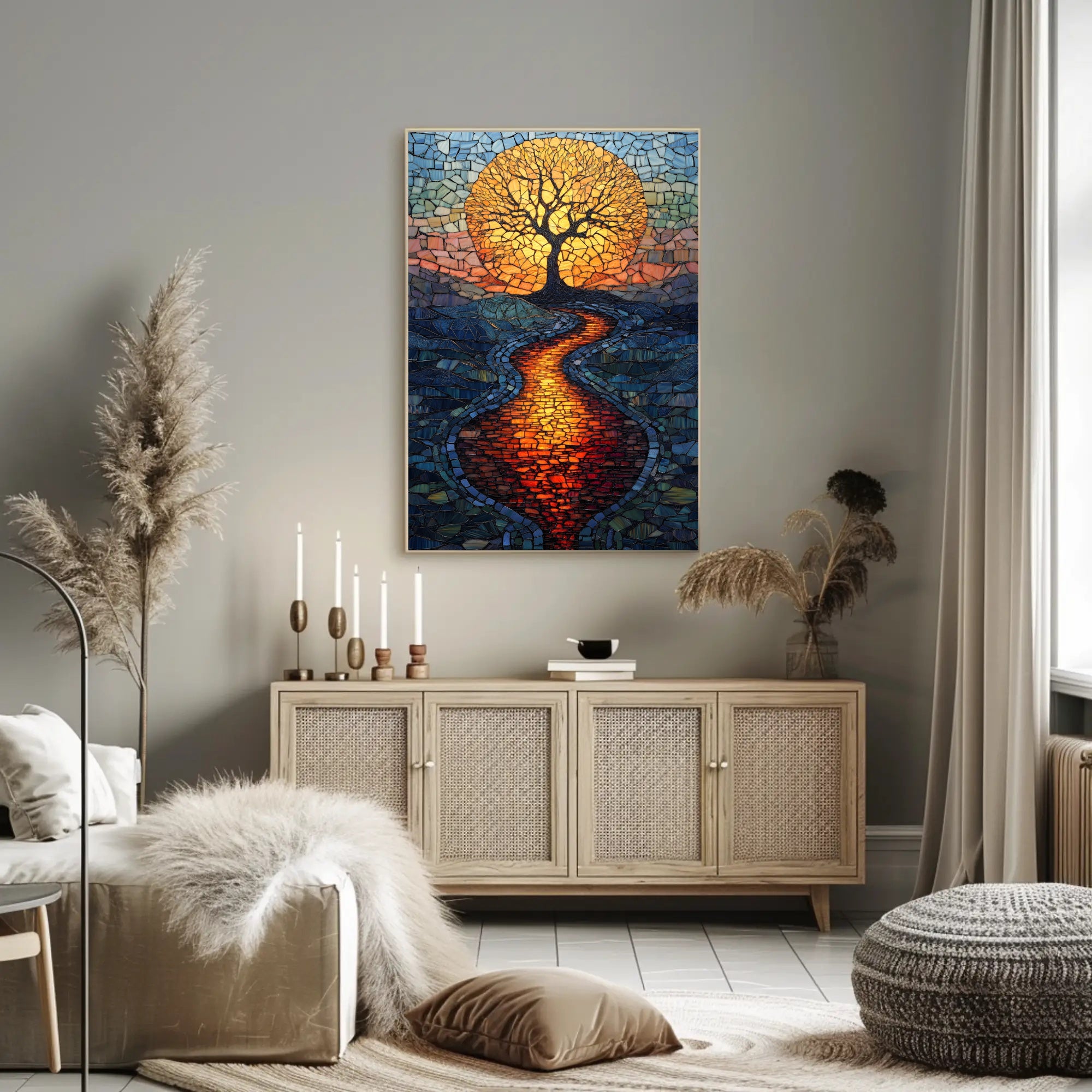 Mosaic Tree of Serenity Art in Artistic Poster