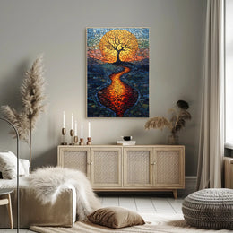 Mosaic Tree of Serenity Art in Artistic Poster