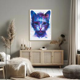Futuristic Feline Art Print Poster for Home Decor and Wall Art Enthusiasts PosterGoat