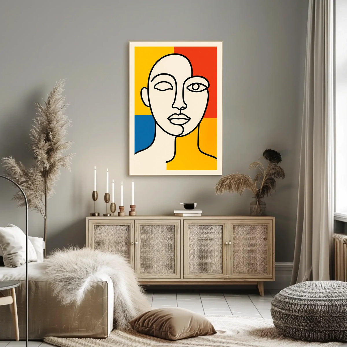 Abstract Portrait in Primary Colors Poster