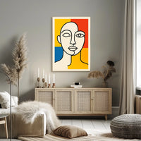Abstract Portrait in Primary Colors Poster