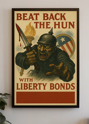 Beat Back the Hun with Liberty Bonds Propaganda Poster