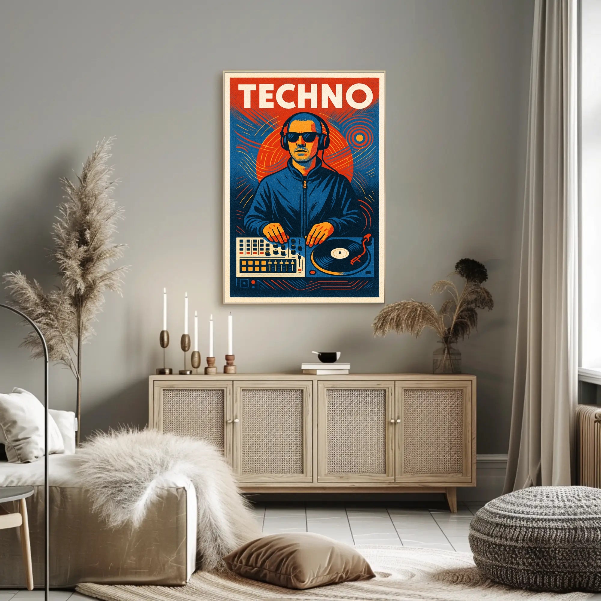 Techno Vibes Poster PosterGoat