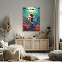 Astronaut in Cosmic Waters Poster