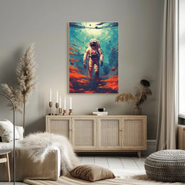 Astronaut in Cosmic Waters Poster