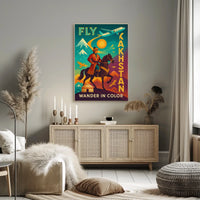 Fly Kazakhstan Wander In Color Poster