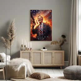 Commemorative Portrait of George H.W. Bush Poster