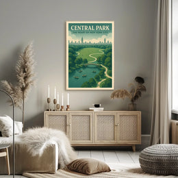 Central Park Skyline Art Travel Poster