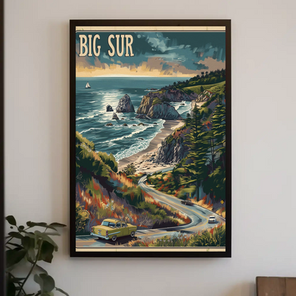Big Sur Highway Coastal Drive Travel Poster