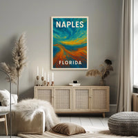 Naples Florida Coastal Poster Wall Art Cityscape Sunlit