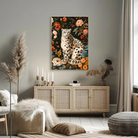 Majestic Snow Leopard Wall Art in Bloom