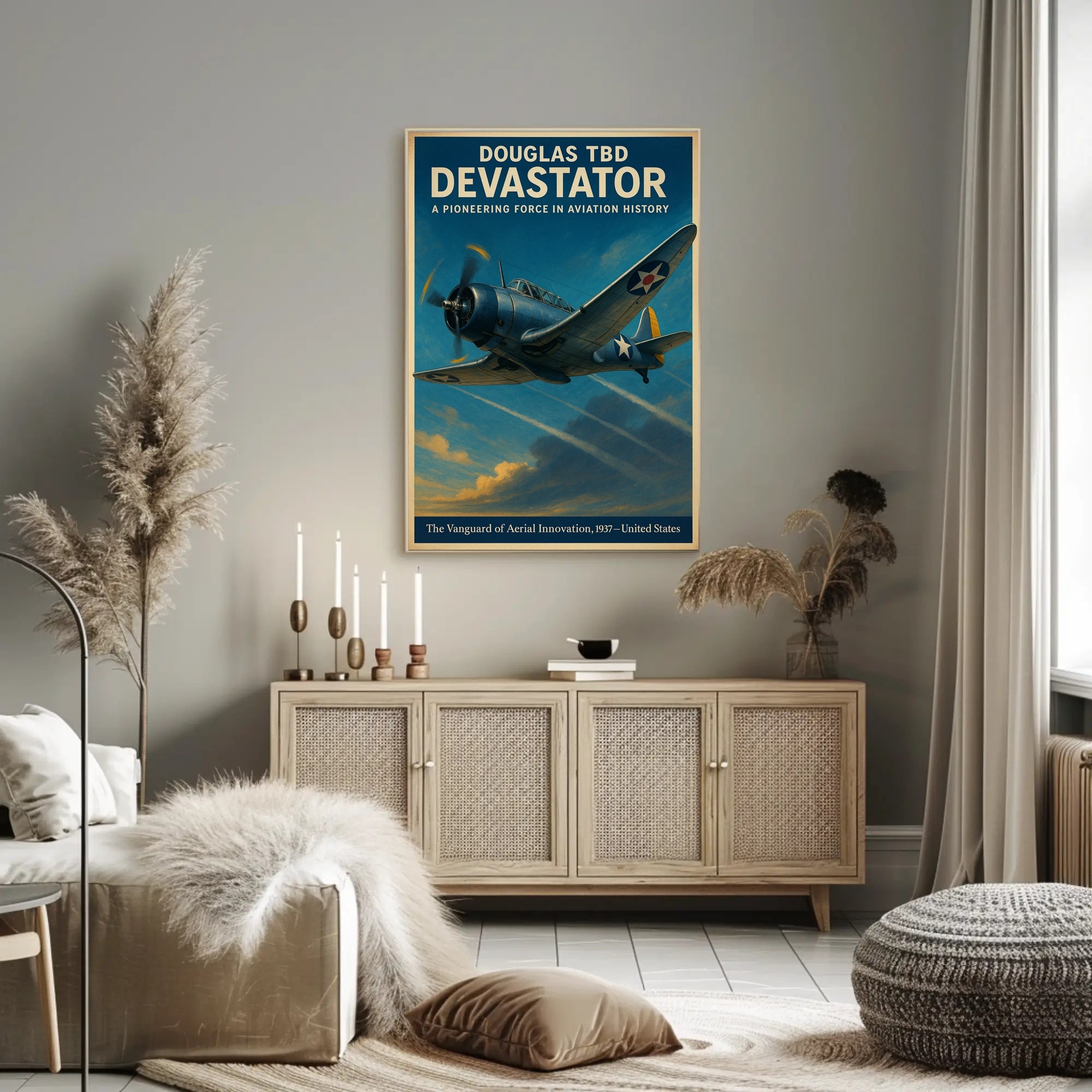 Douglas TBD Devastator Vintage Aviation Poster