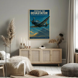 Douglas TBD Devastator Vintage Aviation Poster