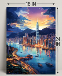 Cityscape At Dusk Poster