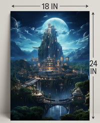 Enchanted Moonlit City Poster
