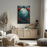 Victorian Gothic Mirror Art Print Poster