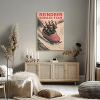 Reindeer Bobsled Team Poster