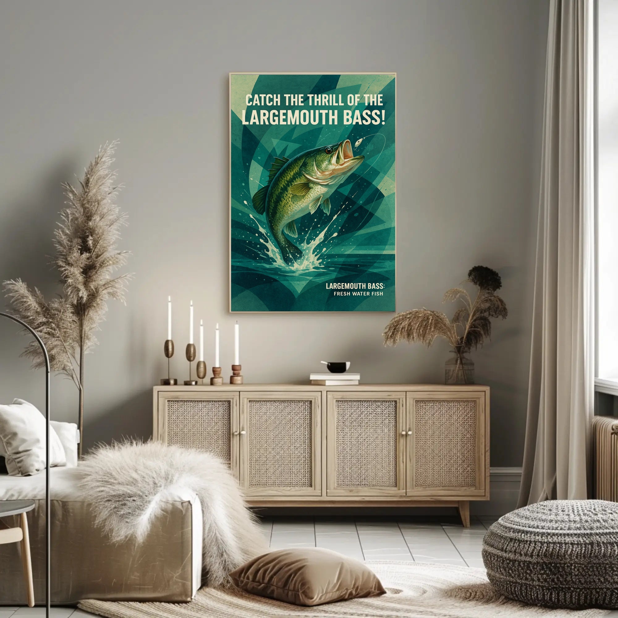Fishing Adventure Vintage Style Sports Poster
