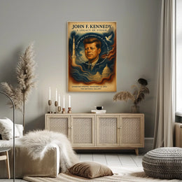 John F. Kennedy Visionary Leadership Vintage Poster