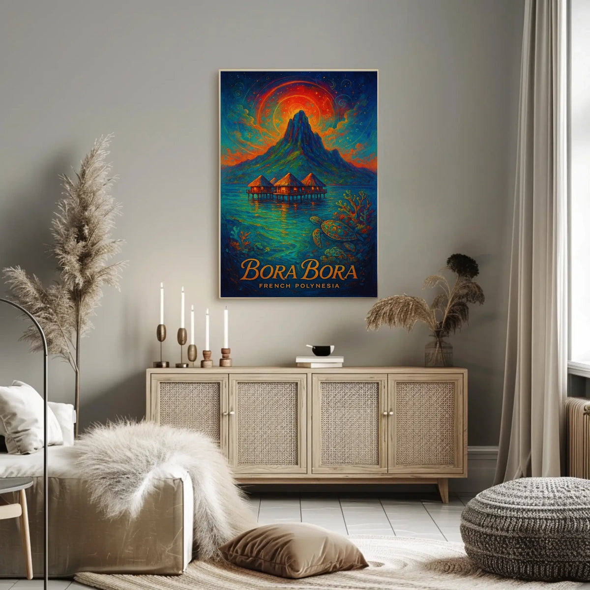 Bora Bora Dreamscape: Vibrant Tropical Paradise Poster