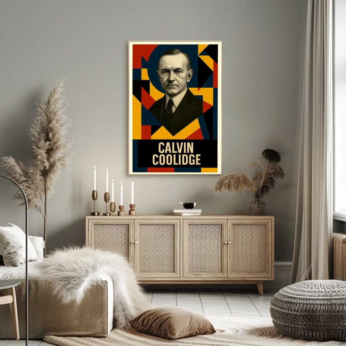Calvin Coolidge 30th President of the United States Abstract Pop Poster