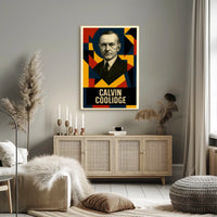 Calvin Coolidge 30th President of the United States Abstract Pop Poster