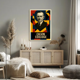 Calvin Coolidge 30th President of the United States Abstract Pop Poster