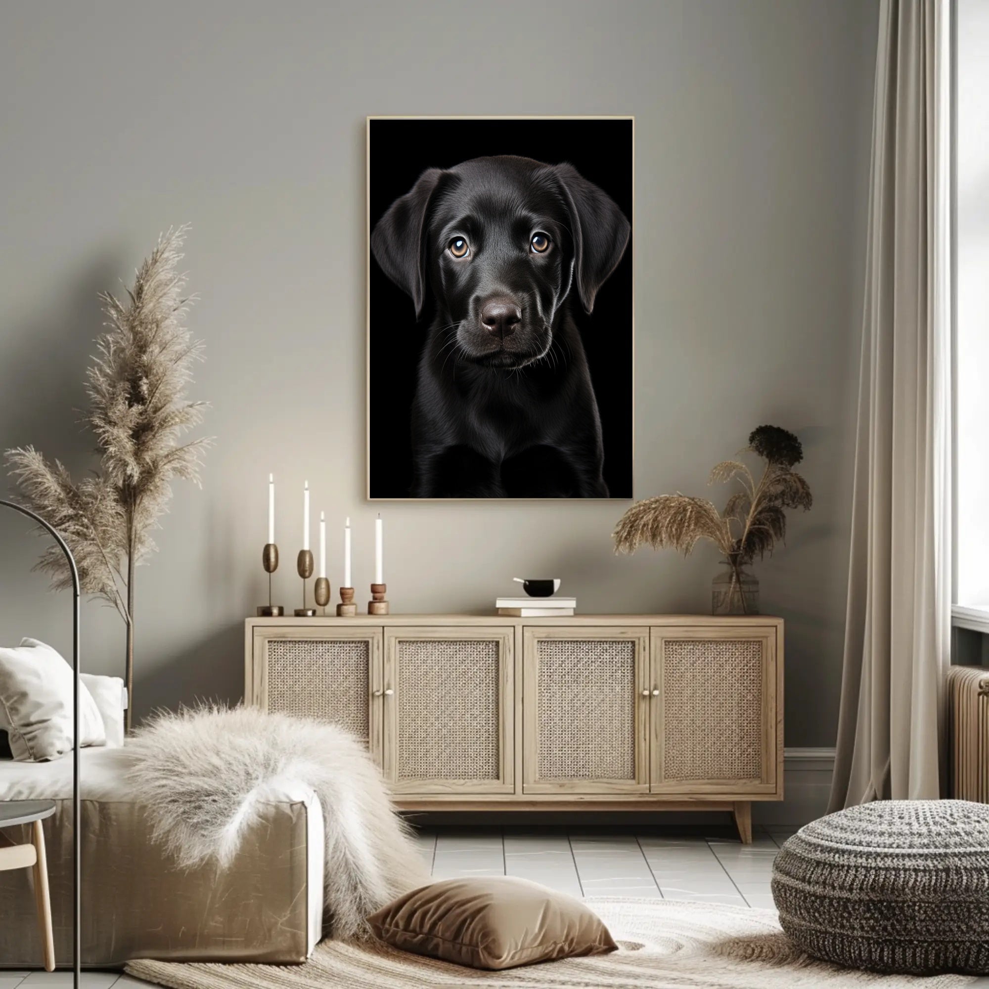 Portrait Of A Black Labrador Puppy Poster