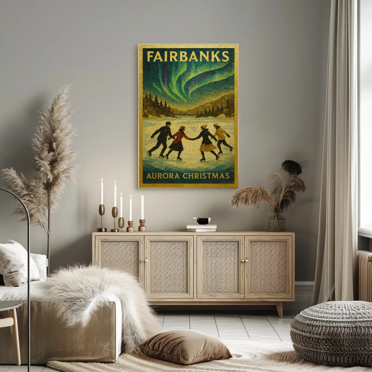 Fairbanks Aurora Christmas Poster