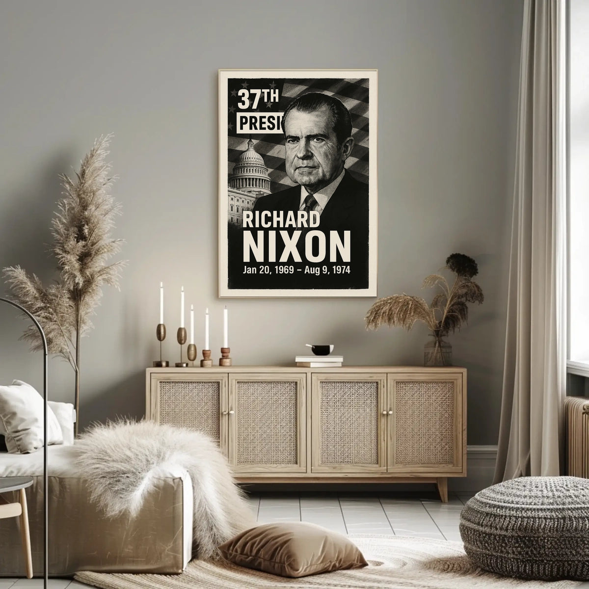 Richard Nixon 37th President of the United States Digital Montaje Poster