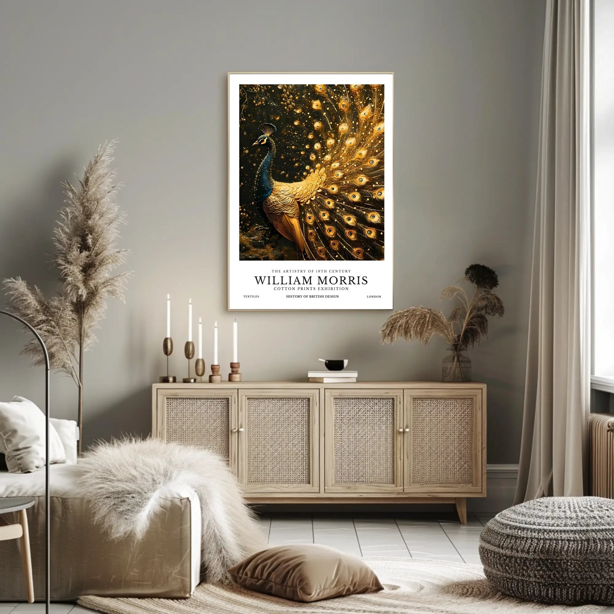 William Morris Peacock Design Cultural or Heritage Poster