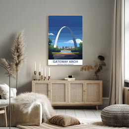 Gateway Arch Illustration in National Park Poster